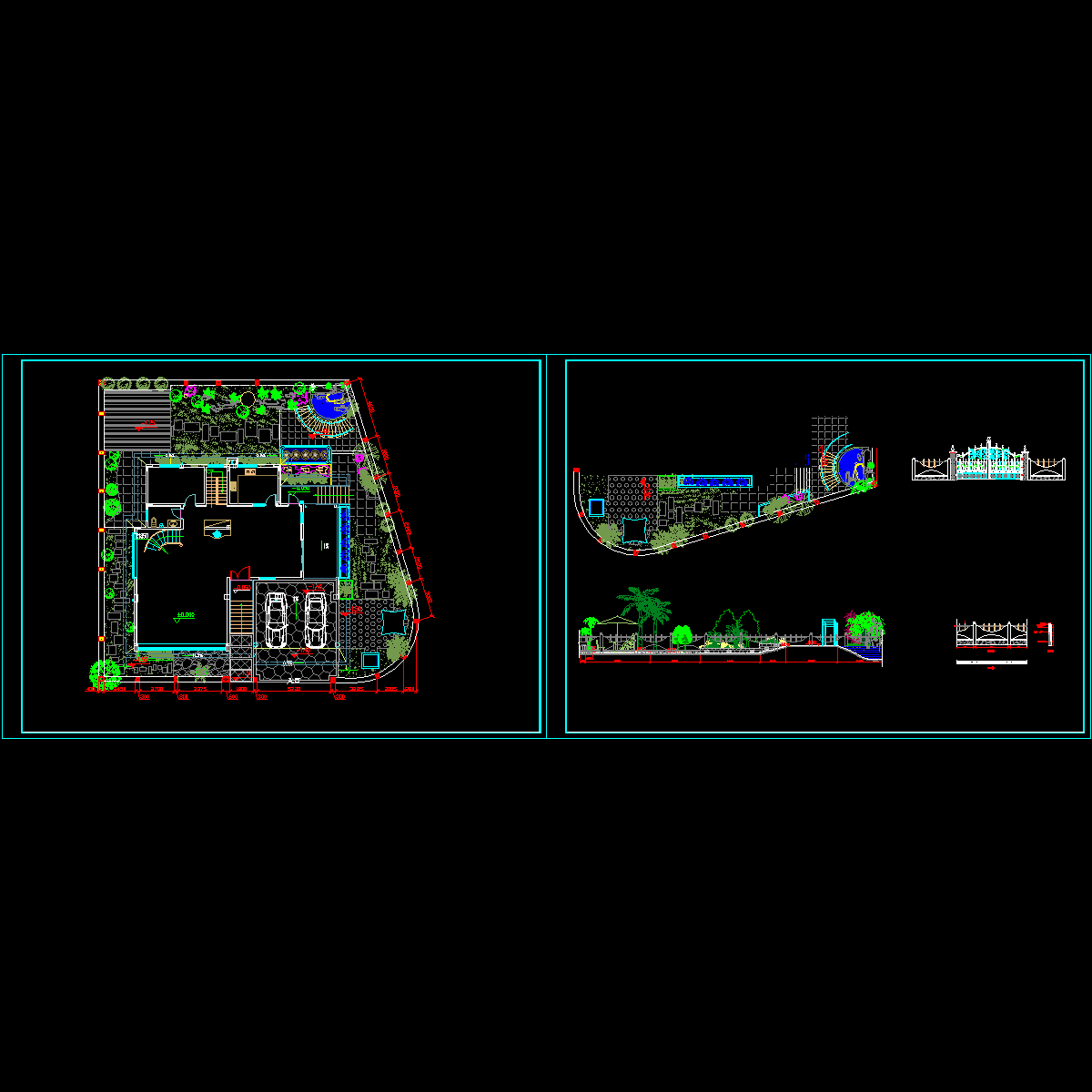 单体别墅景观设计图纸.dwg - 1