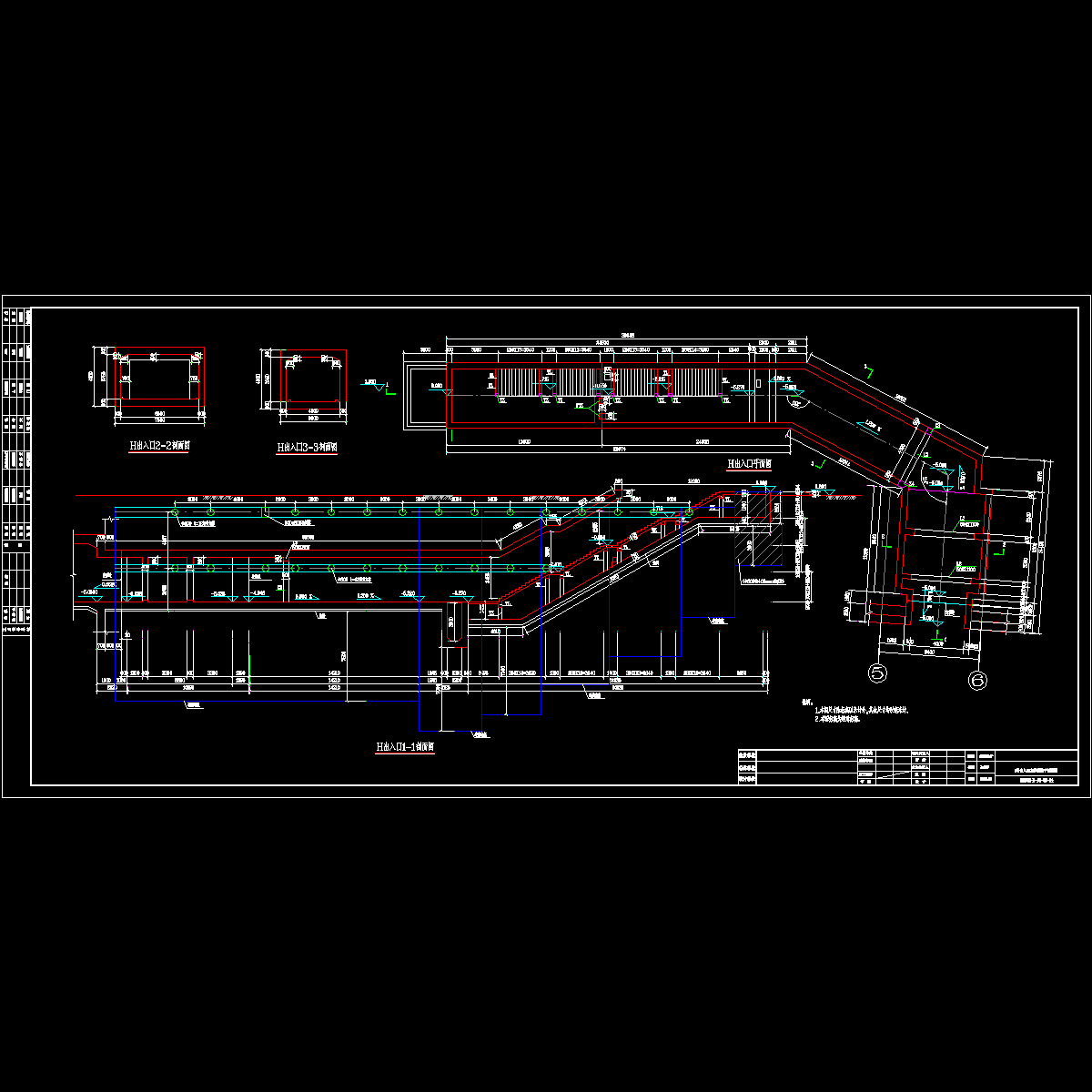 地下轨道交通工程出入口主体结构设计CAD图纸 - 1