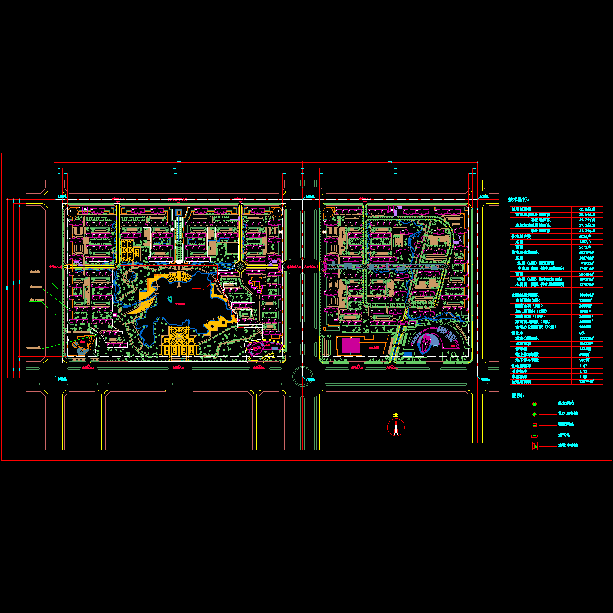 800亩小区总体规划_CAD - 1