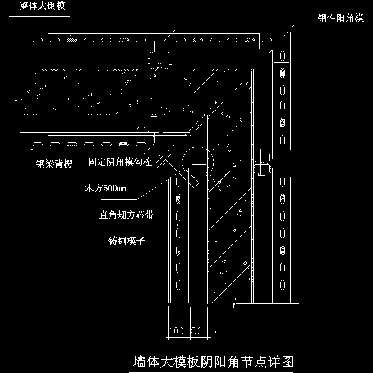 国内住宅项目墙体大模板阴阳角节点详图纸cad - 1