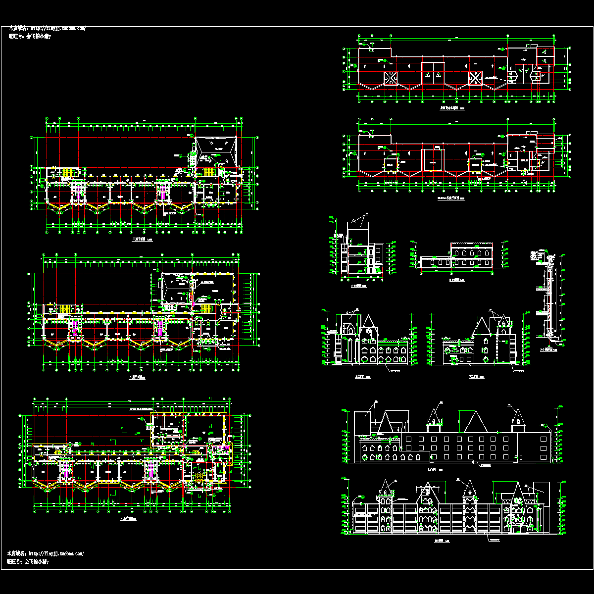 长77.9米宽28.65米3层幼儿园设计CAD施工图纸 - 1