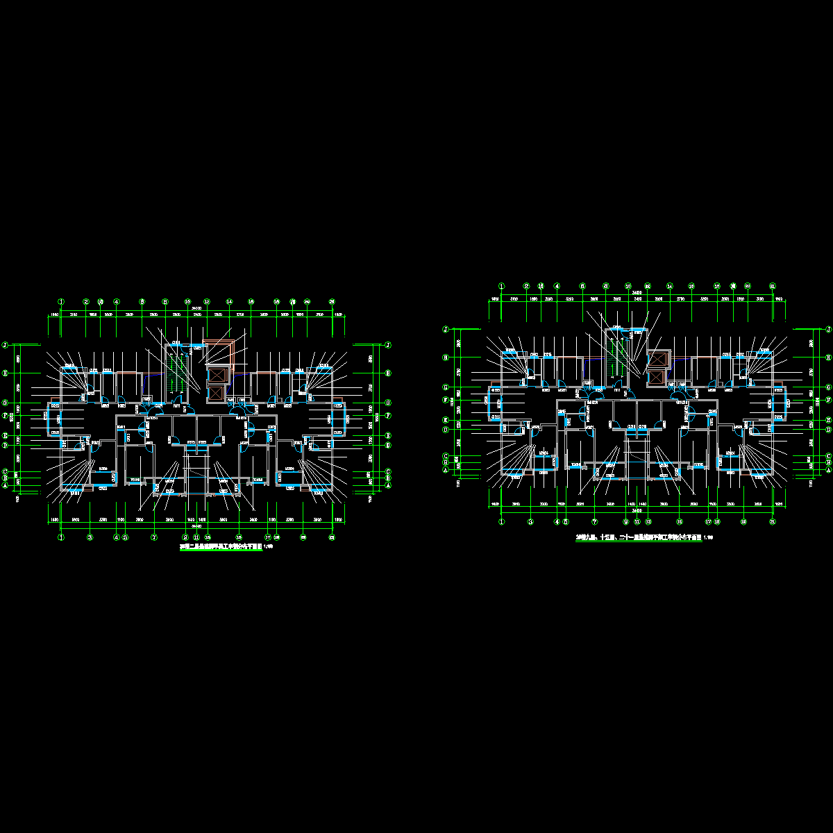 3#楼悬挑脚手架工字钢分布平面图.dwg