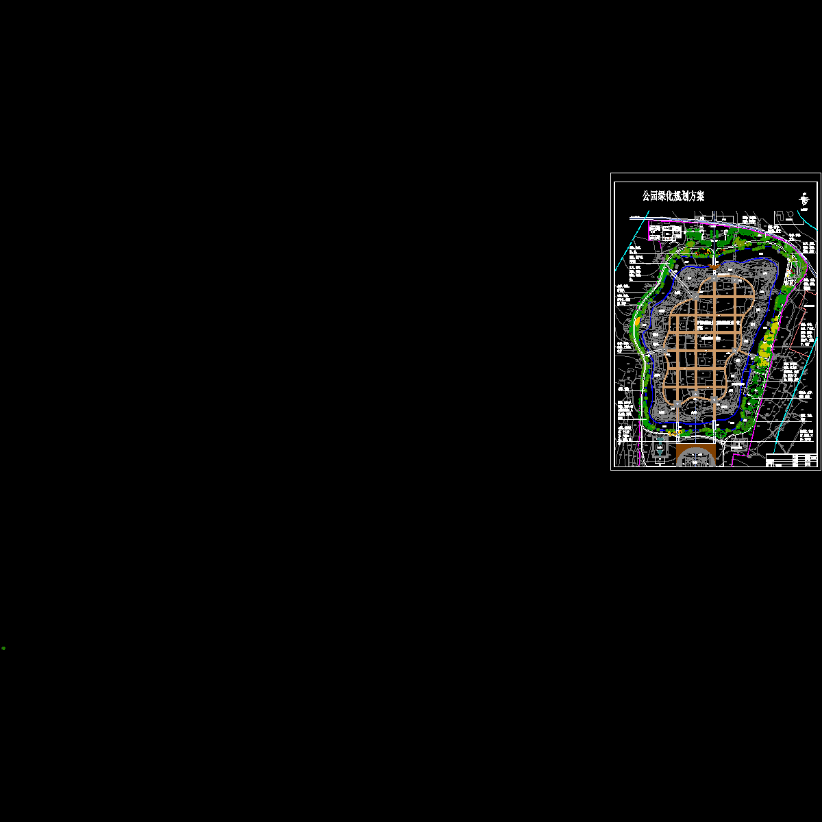 护城河遗址公园绿化施工CAD图纸 - 1