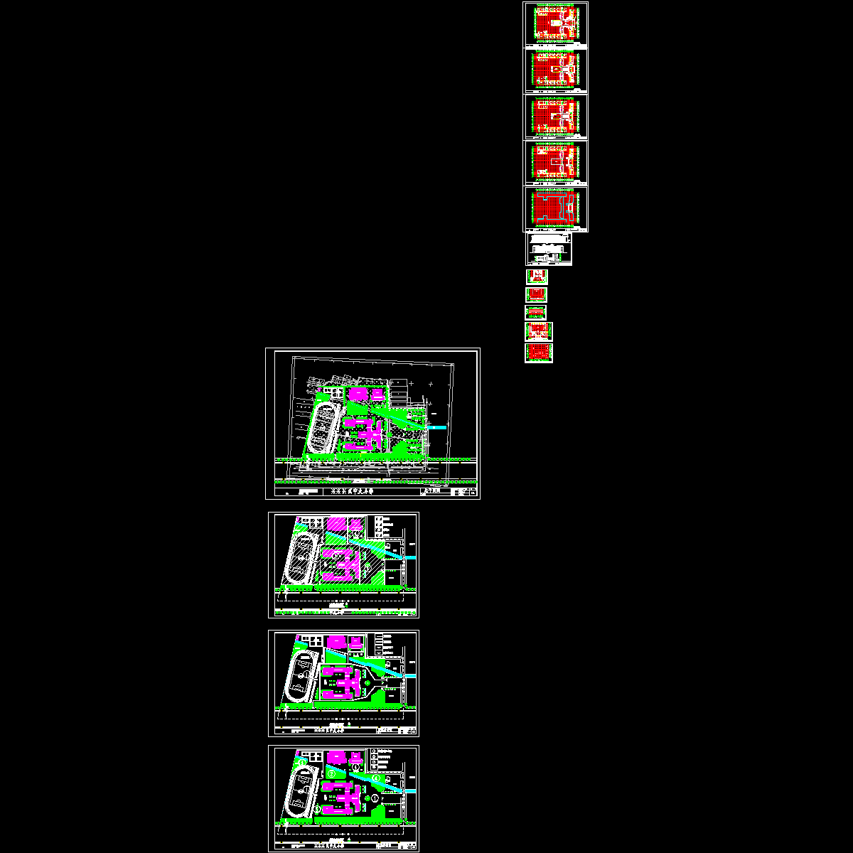 4层城市小学总体规划及单体方案设计初设图纸cad平面图 - 1