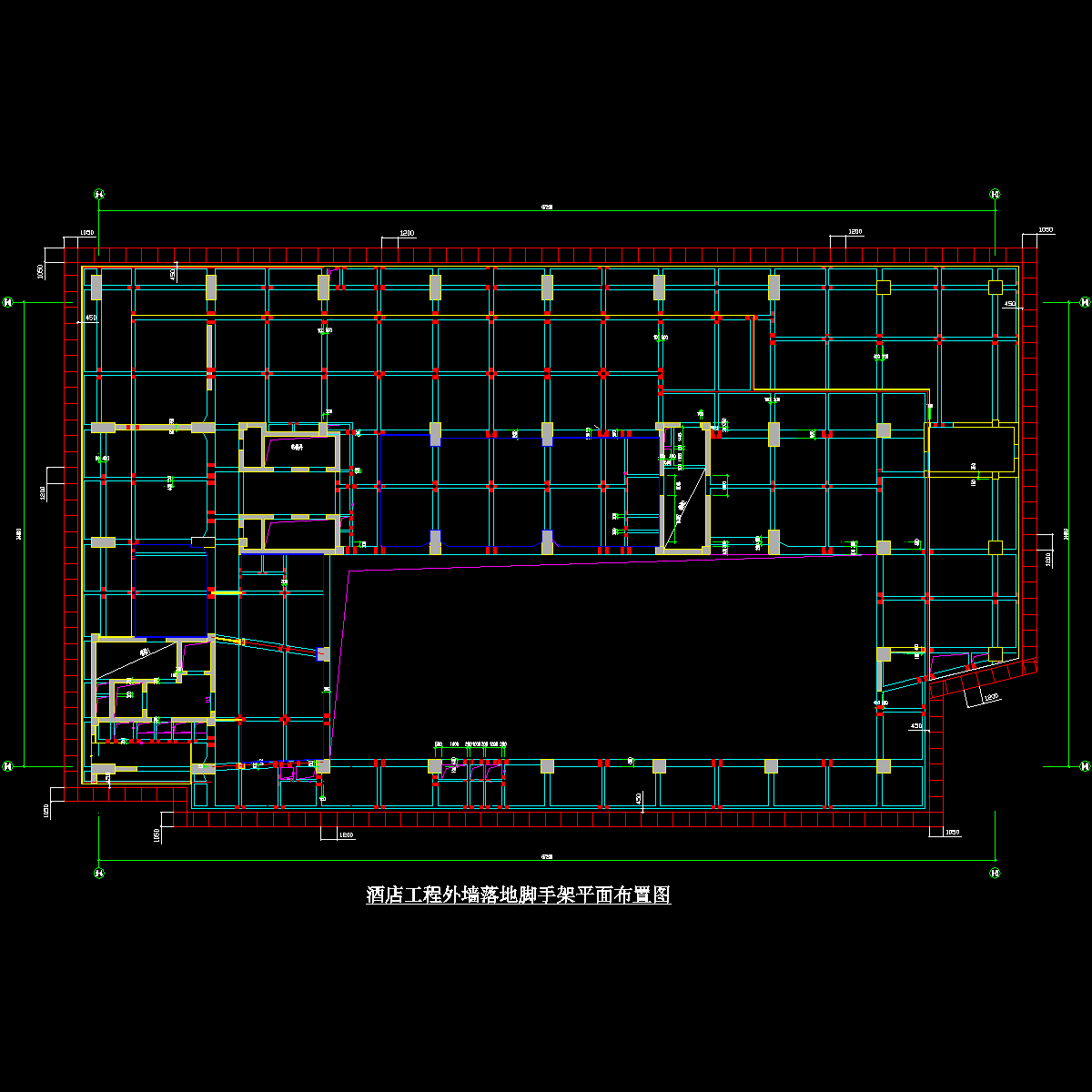 落地脚手架平面图.dwg