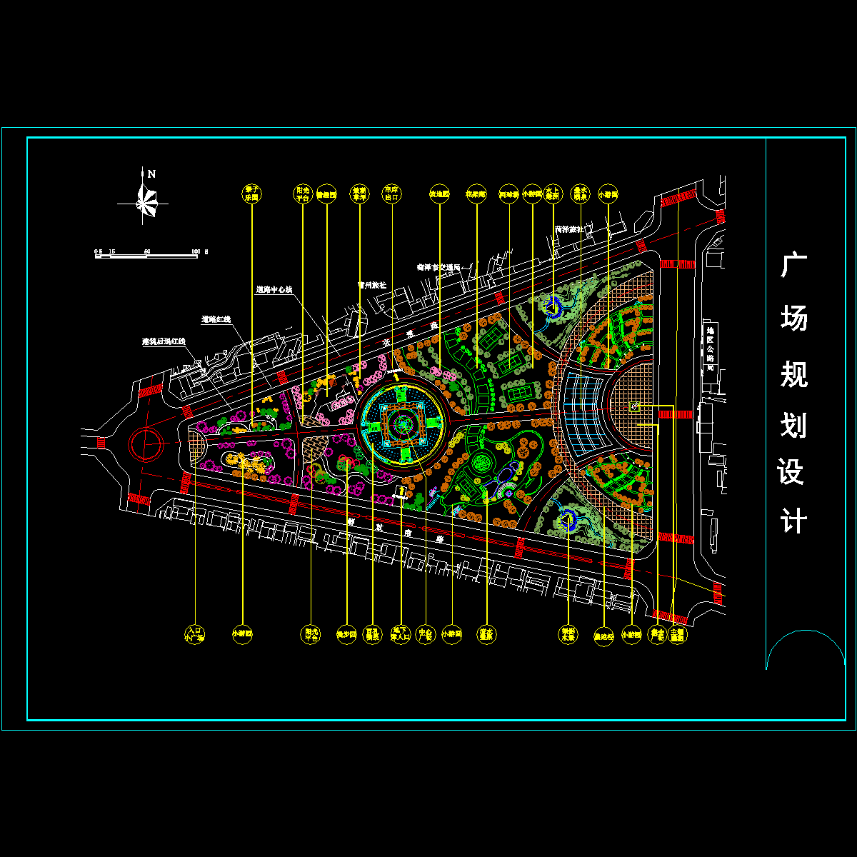 广场综合景观设计施工CAD图纸 - 1