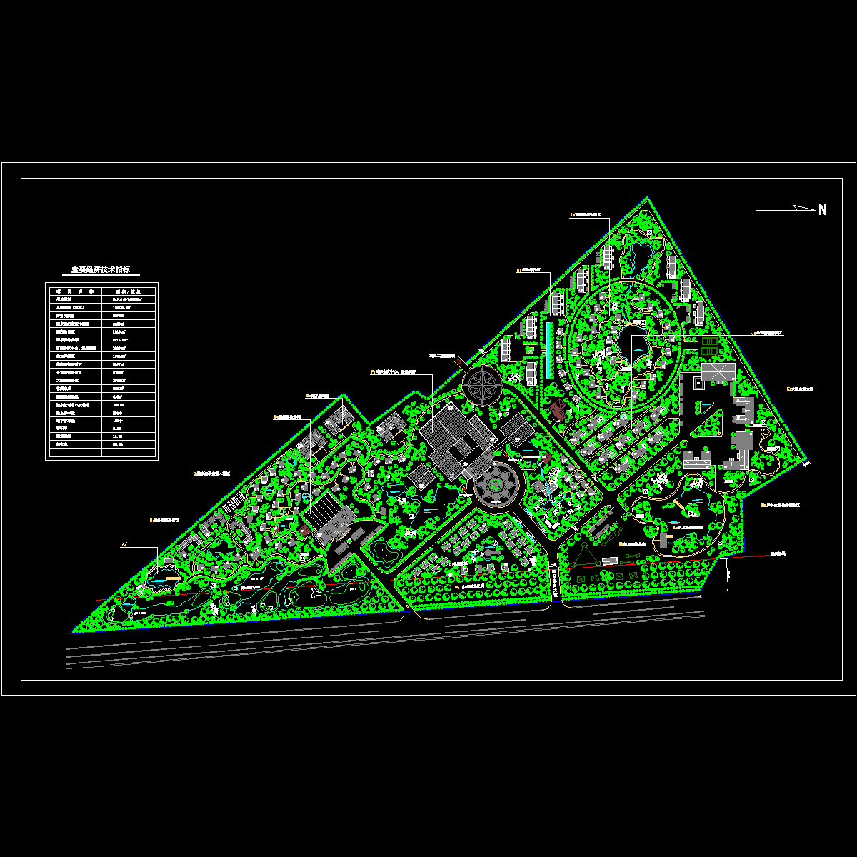 度假村整体规划_CAD - 1