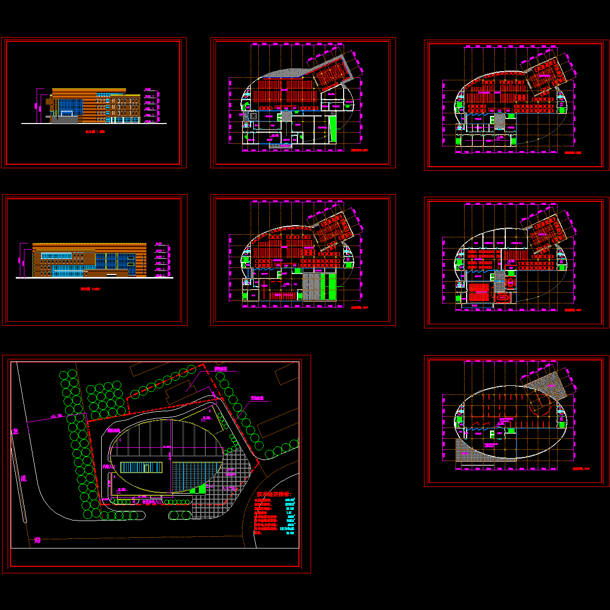 5层简约风格CAD初设图纸书馆建筑方案设计CAD初设图纸 - 1