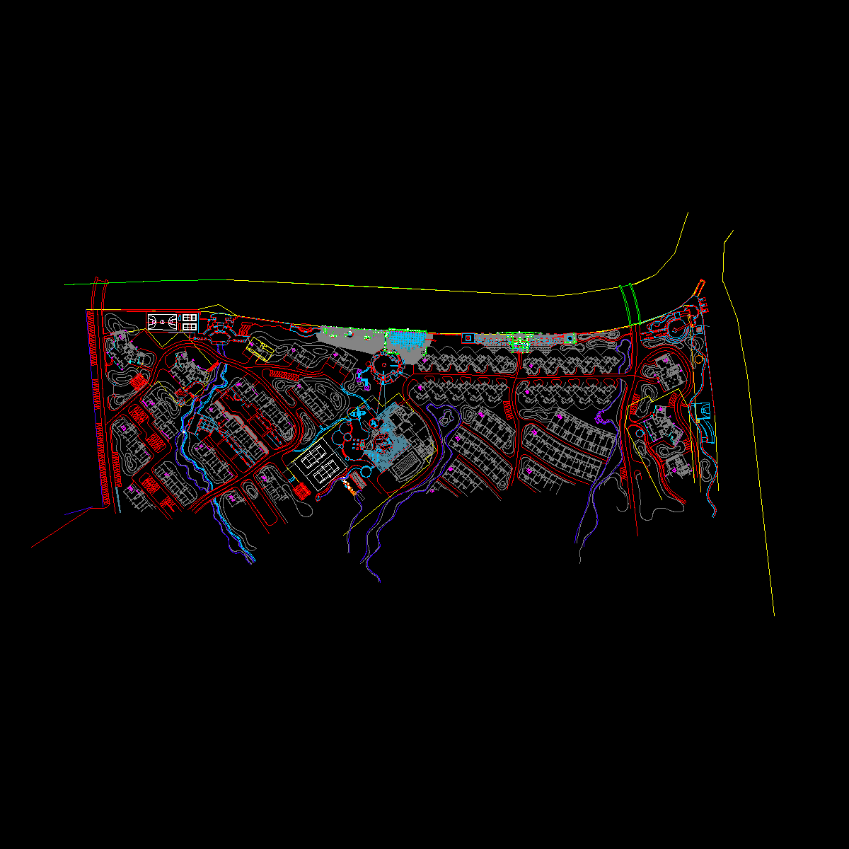 小区三个组团方案_CAD - 1