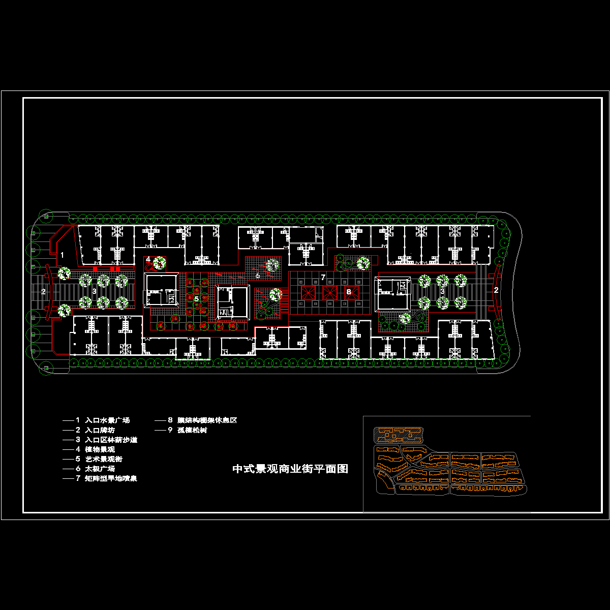 中式景观商业平面CAD图纸 - 1