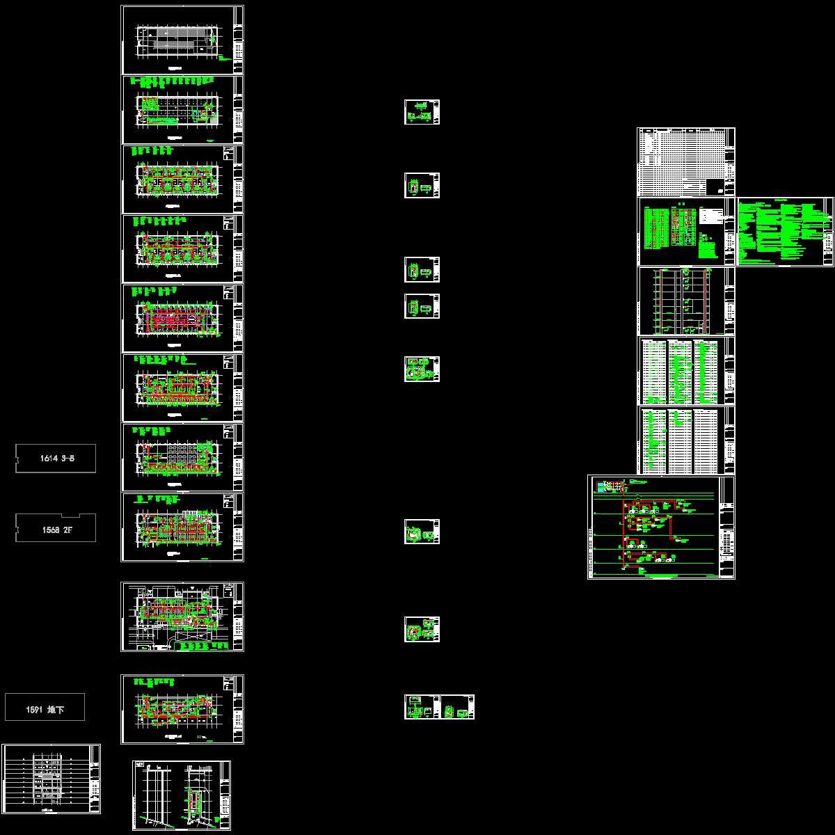 8层服务中心空调通风全套施工CAD图 - 1