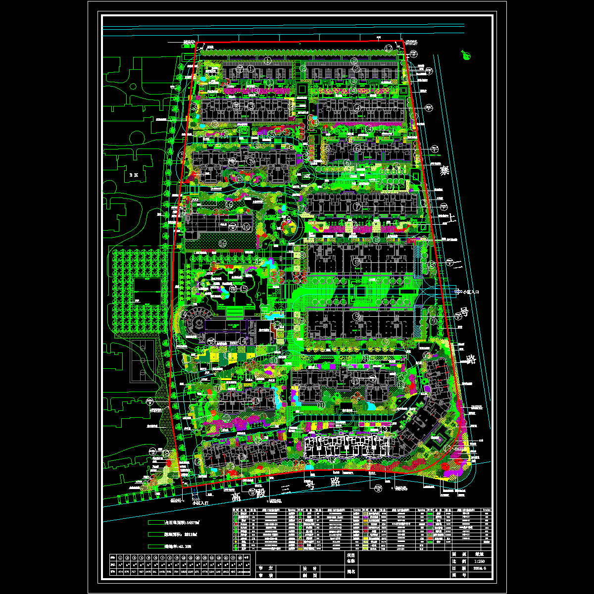 花园小区绿化施工CAD图纸 - 1