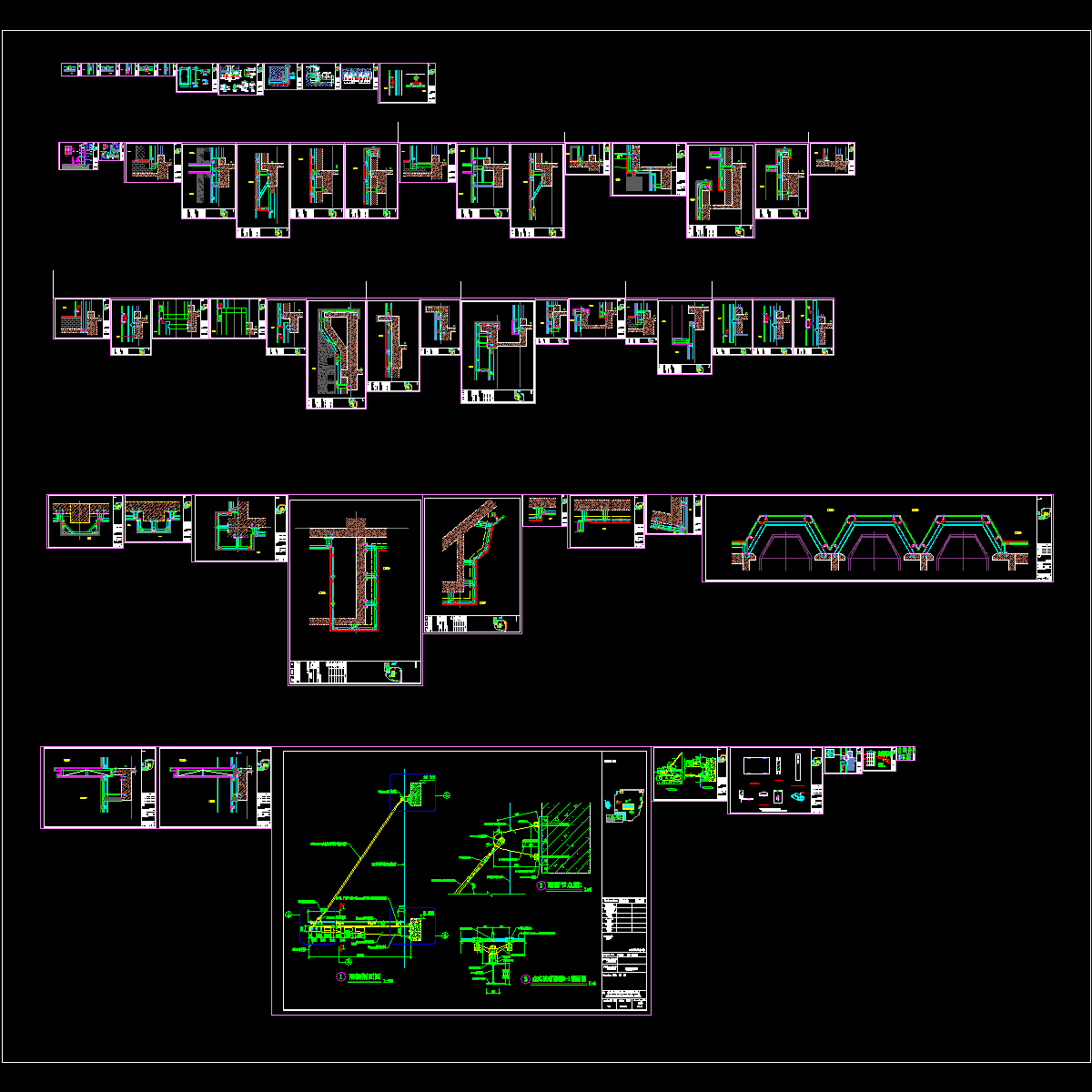 商业裙楼幕墙工程建筑施工大样图cad平面图 - 1