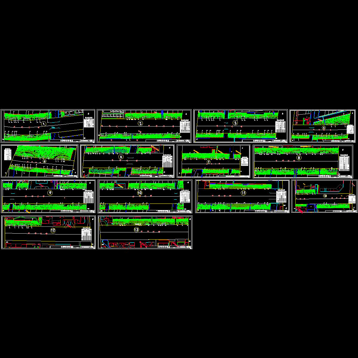 大道绿化景观种植设计CAD施工图纸 - 1