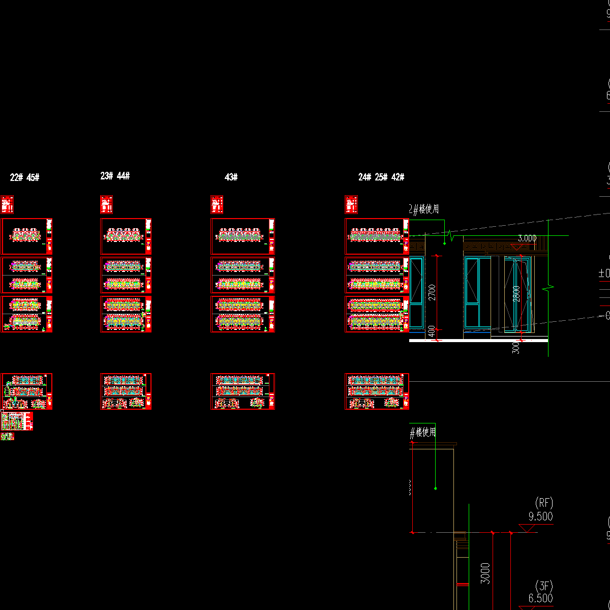 3层联排别墅建筑施工CAD图纸2017 - 1