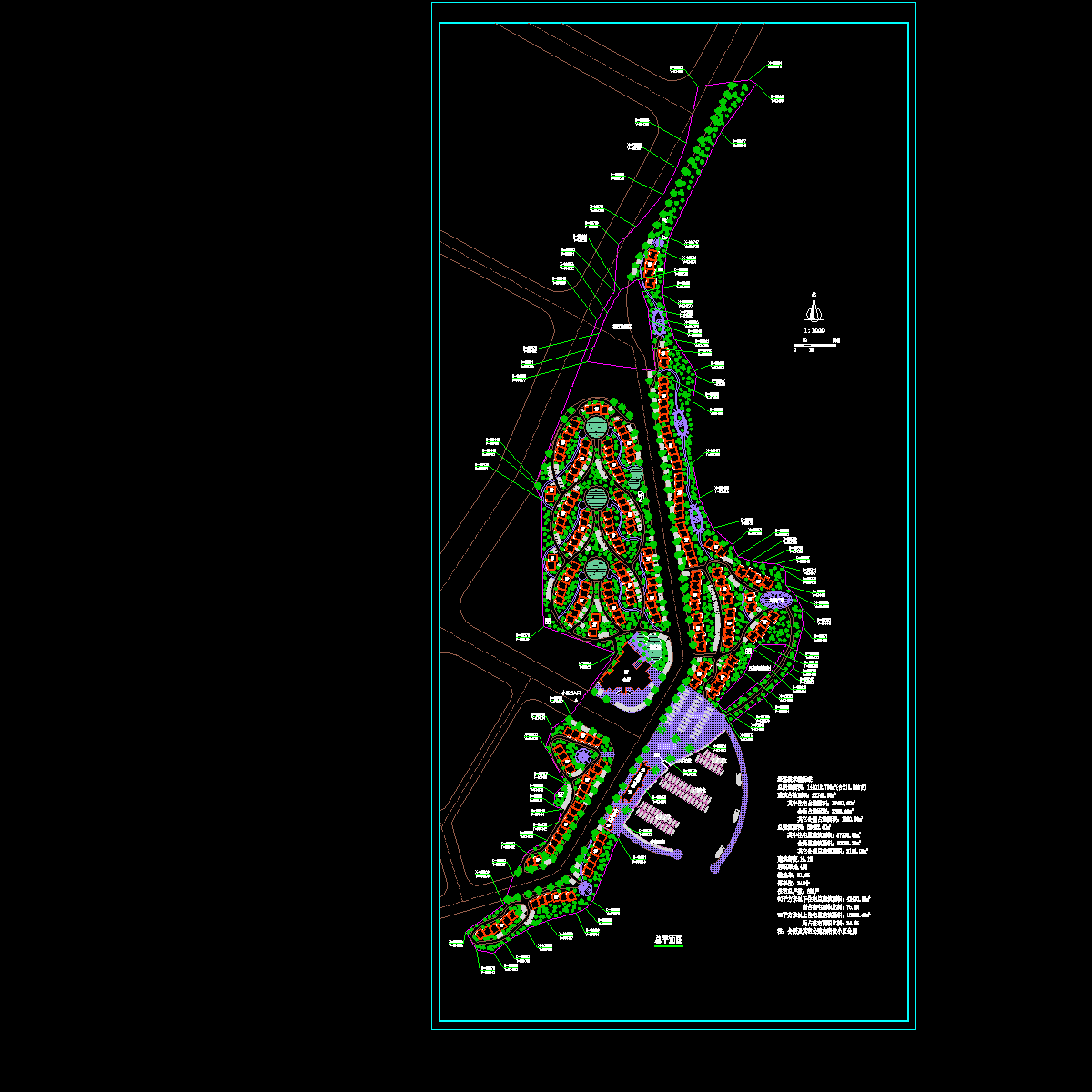 度假村景观规划设计总平面CAD图纸 - 1