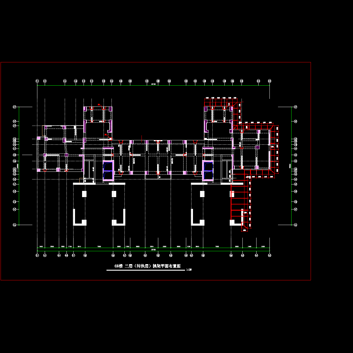 6#楼二层挑架工字钢布置图.dwg