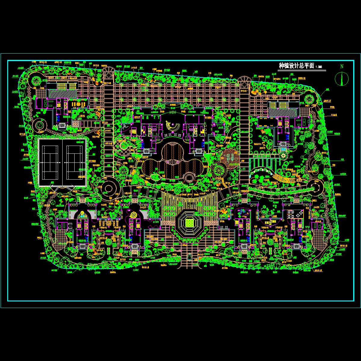 小区景观绿化平面CAD图纸 - 1