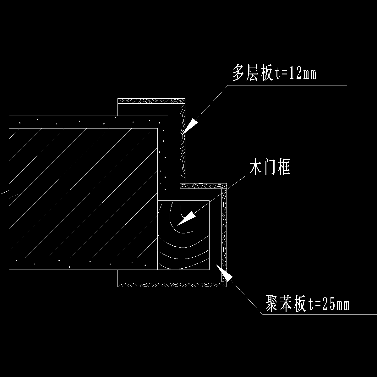 木门框成品保护示意图纸cad - 1