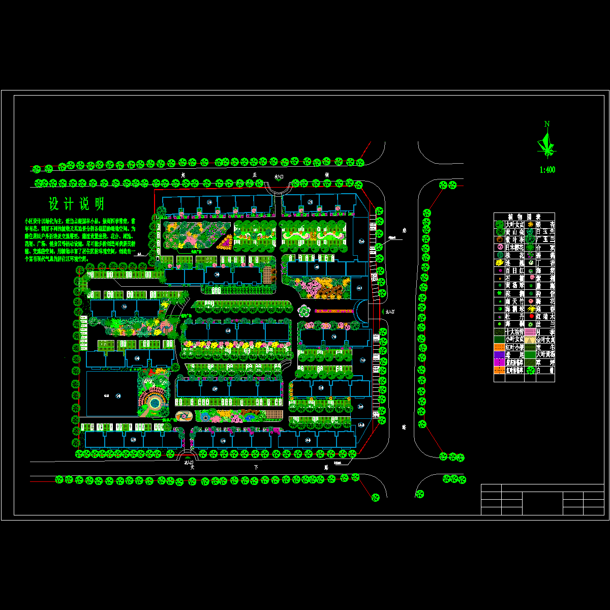 居住区景观绿化总平面_CAD - 1
