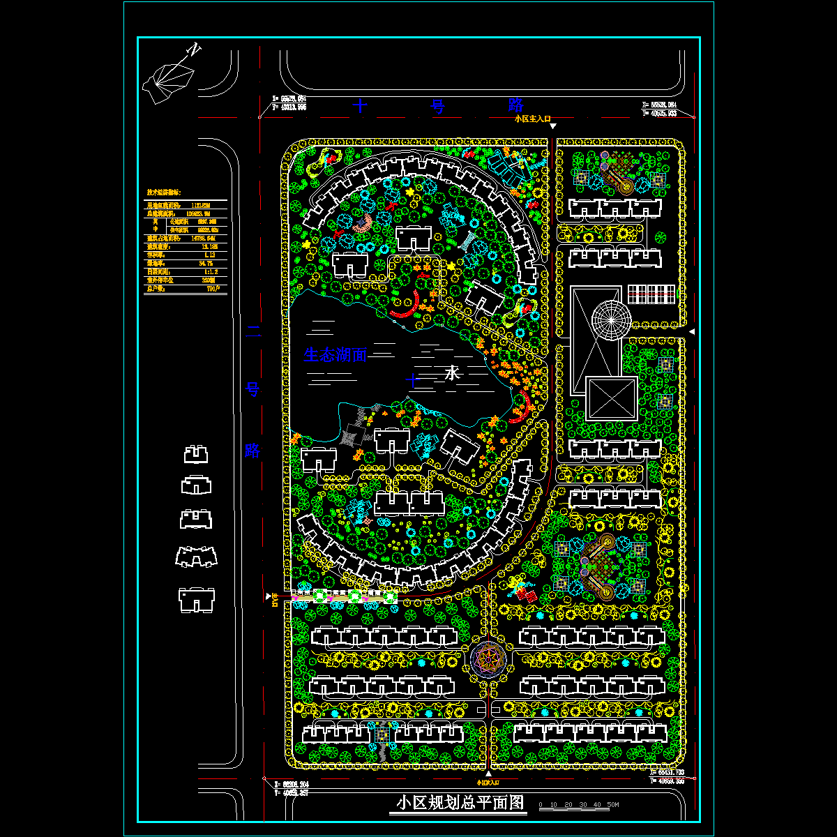 小区景观规划总平面_CAD - 1