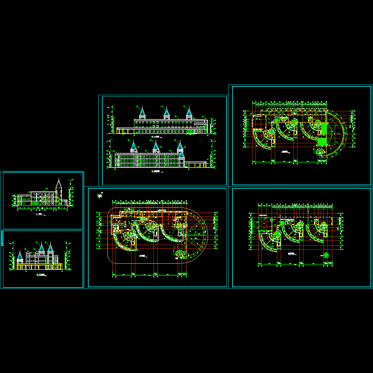 多层新中式风格幼儿园平立面CAD施工图纸 - 1