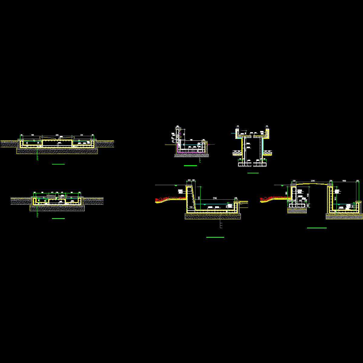 涌泉水池结构节点构造CAD详图纸 - 1