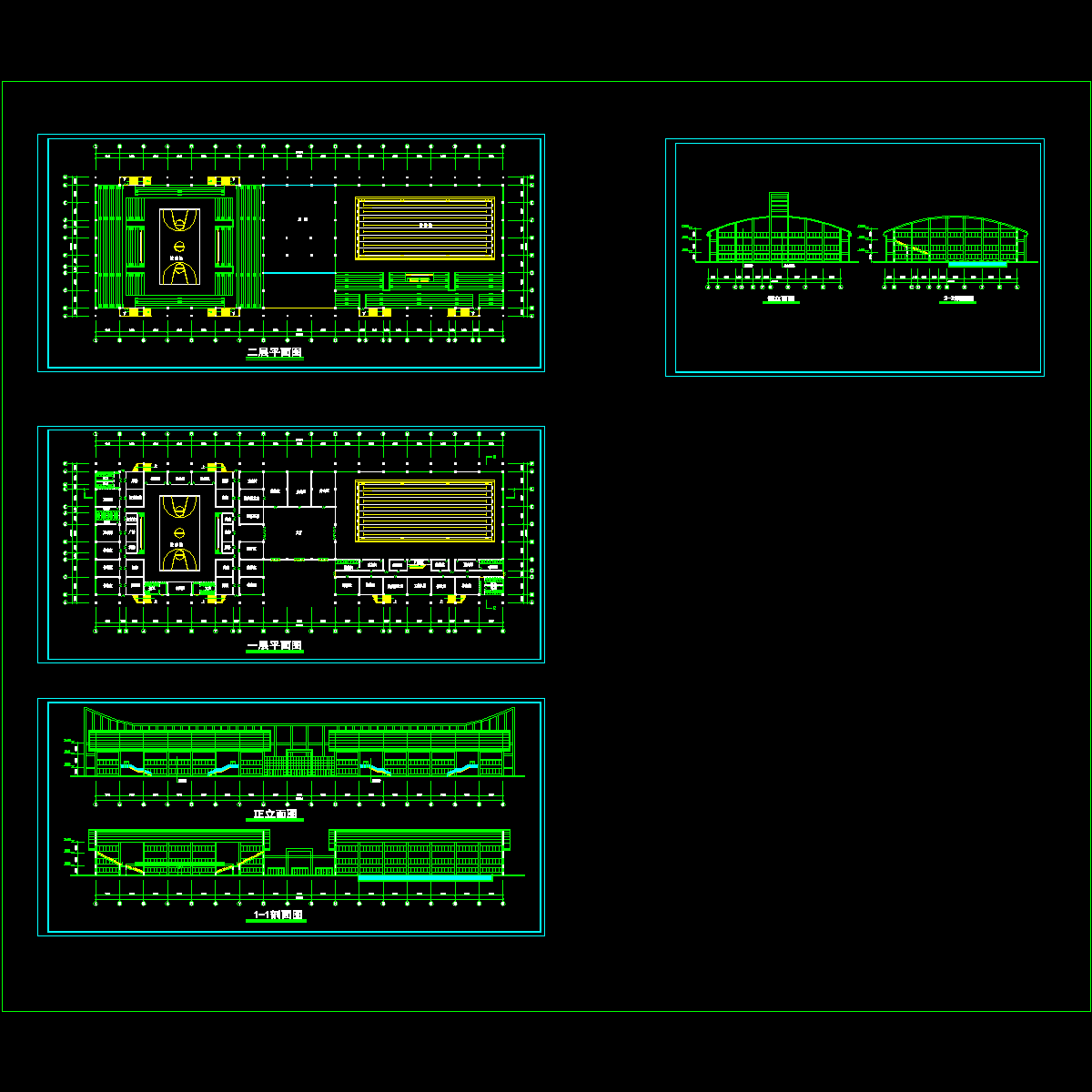 中学2层体育馆建筑方案设计CAD初设图纸 - 1