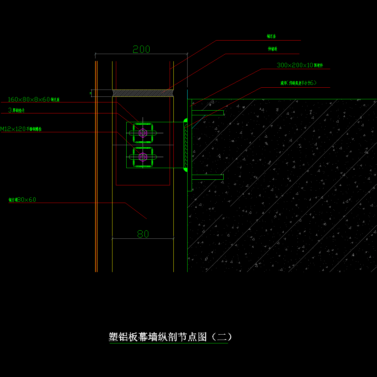 塑铝板幕墙纵剖节点详图（二）.dwg