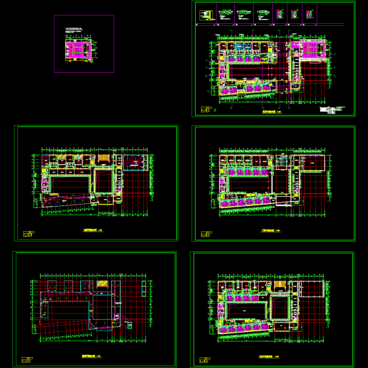 多层现代风格小学教学楼各平面CAD施工图纸 - 1