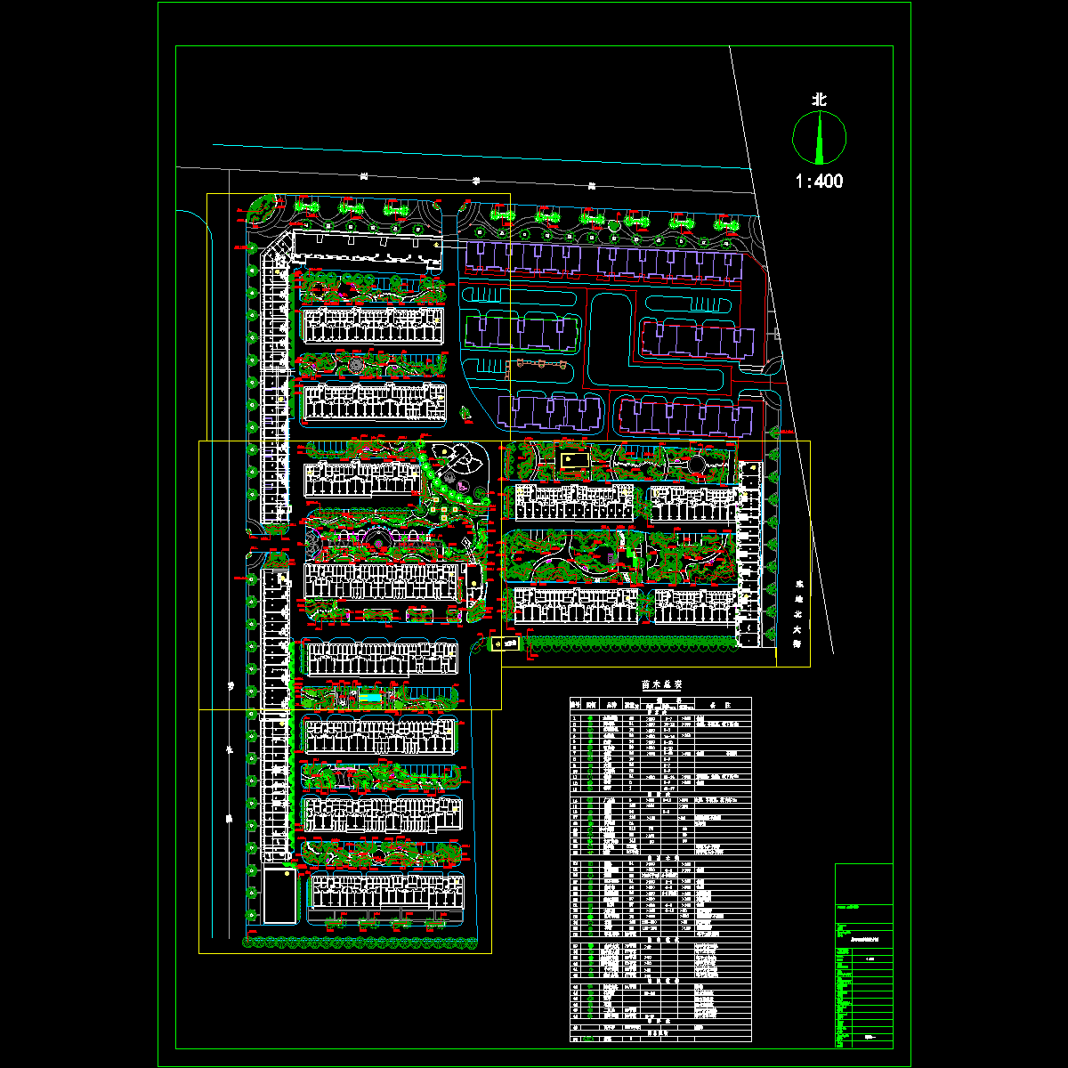 居住区总平面种植设计CAD施工图纸 - 1