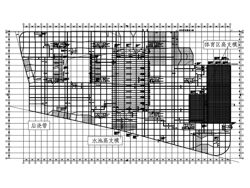 框剪结构大厦高大支模施工方案附图纸cad - 3