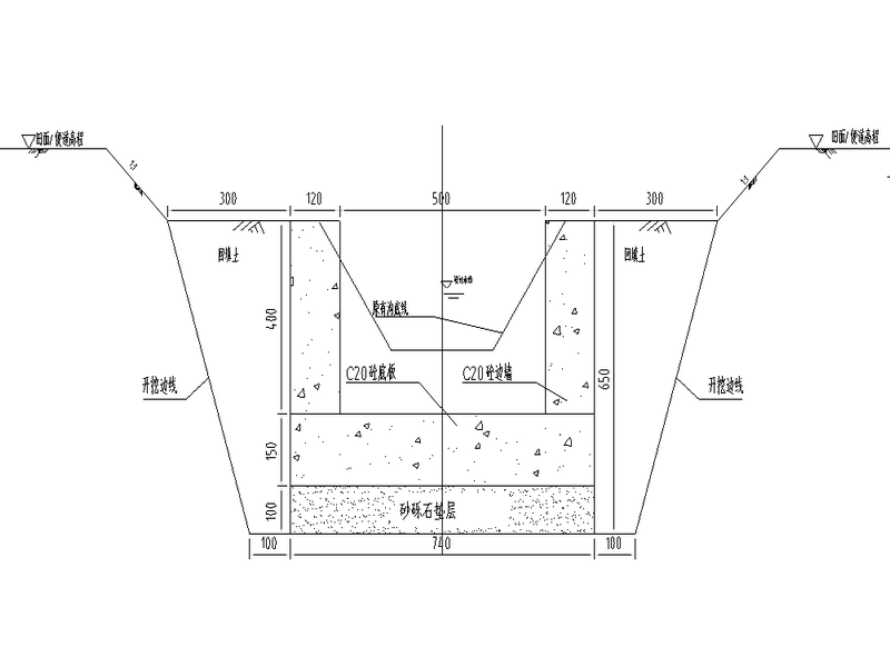 拦水坝CAD画法,平面布置图,剖面图 - 3