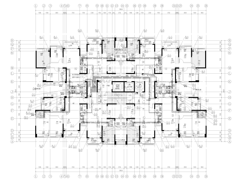 250000平方大型住宅给排水施工图纸cad平面图 - 3