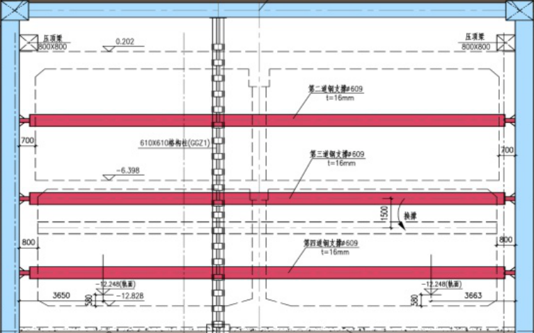 地铁车站明挖法地下连续墙基坑支护方案115Pcad - 2