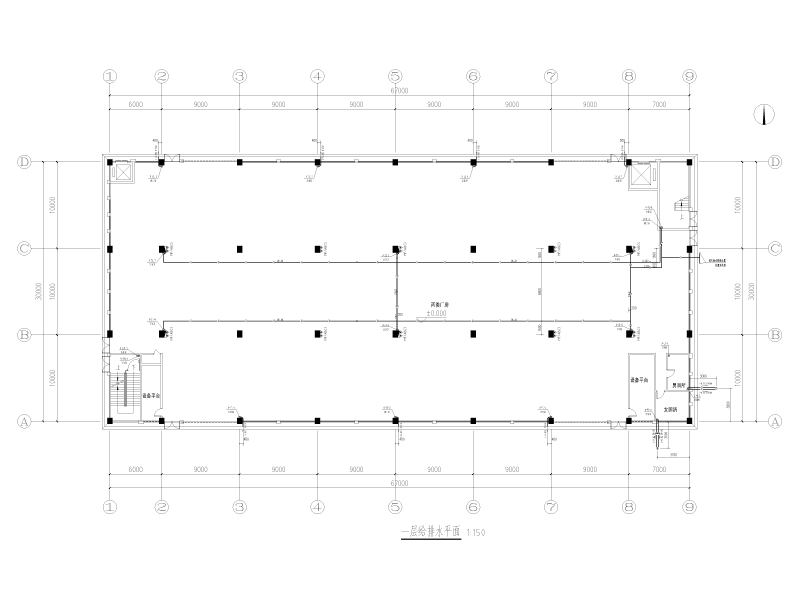 制造产业园厂房给排水施工图纸cad - 1