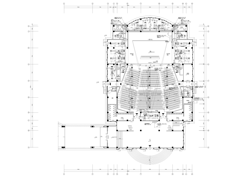 学校建设会堂暖通施工图纸cad平面图 - 3