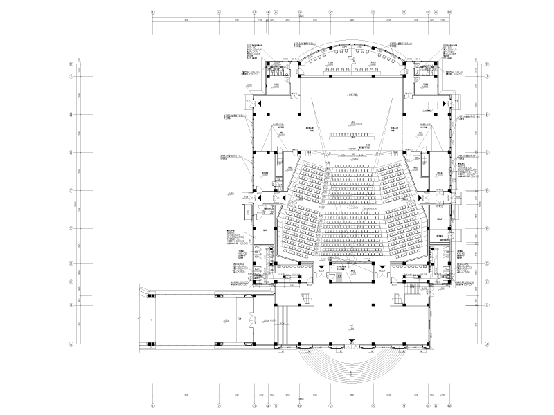 学校建设会堂暖通施工图纸cad平面图 - 5