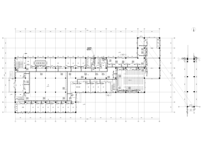 学校建设行政楼暖通施工图纸cad平面图 - 2