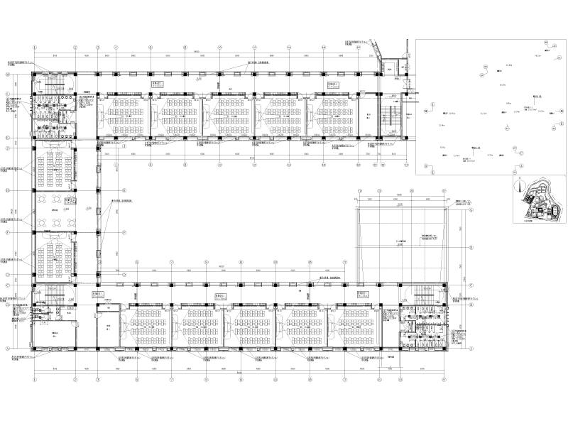 学校高中教学楼暖通施工图纸cad平面图 - 1