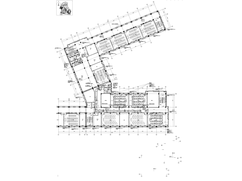 学校高中教学楼暖通施工图纸cad平面图 - 2