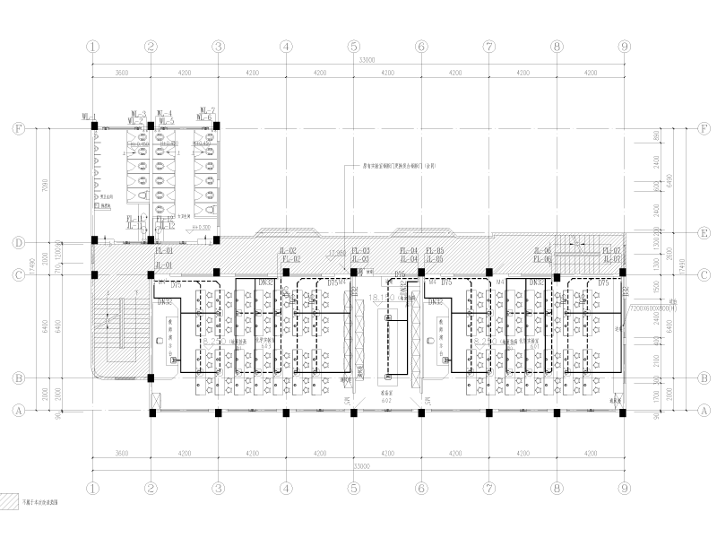 中学校园实验室及卫生间改造给排水施工图纸cad平面图 - 5