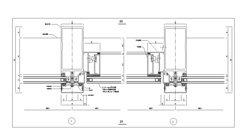 145个半隐形玻璃幕墙节点详图纸cad大样图 - 4