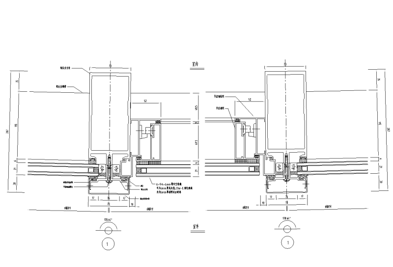 145个半隐形玻璃幕墙节点详图纸cad大样图 - 5