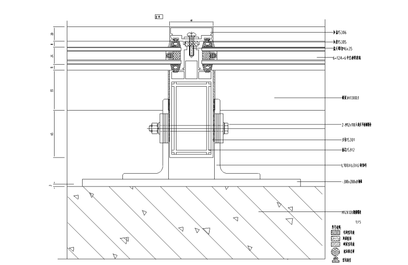 105个明框玻璃幕墙节点详图纸cad - 2