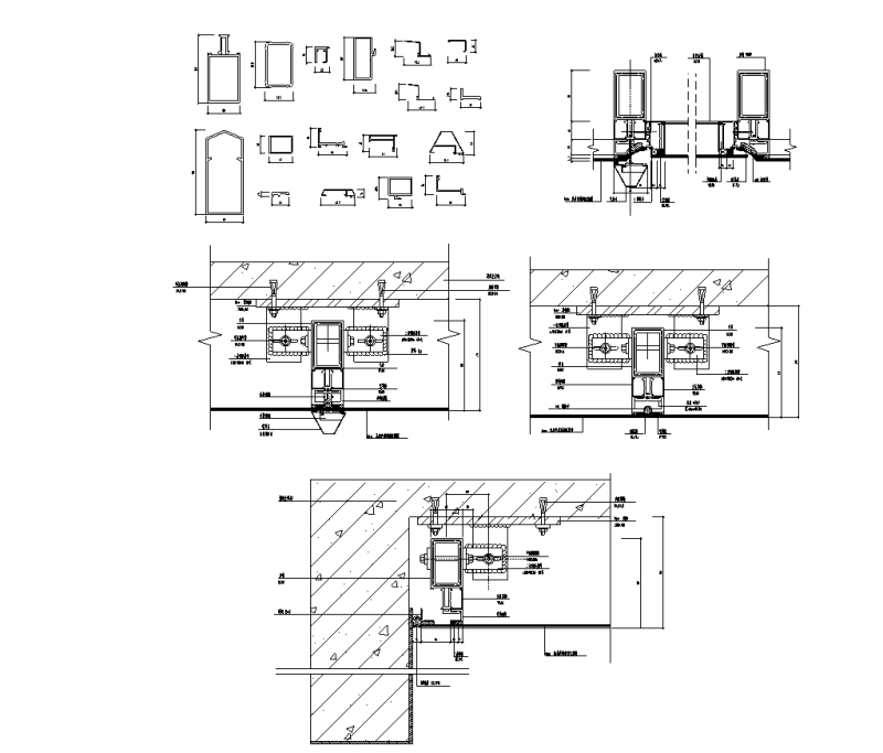 80个铝板幕墙节点详图纸cad - 3