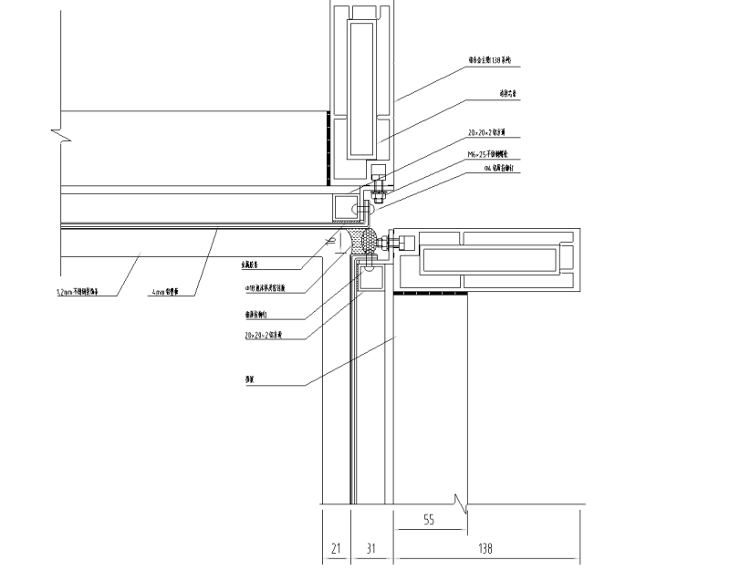 52个点式幕墙节点详图纸cad - 3