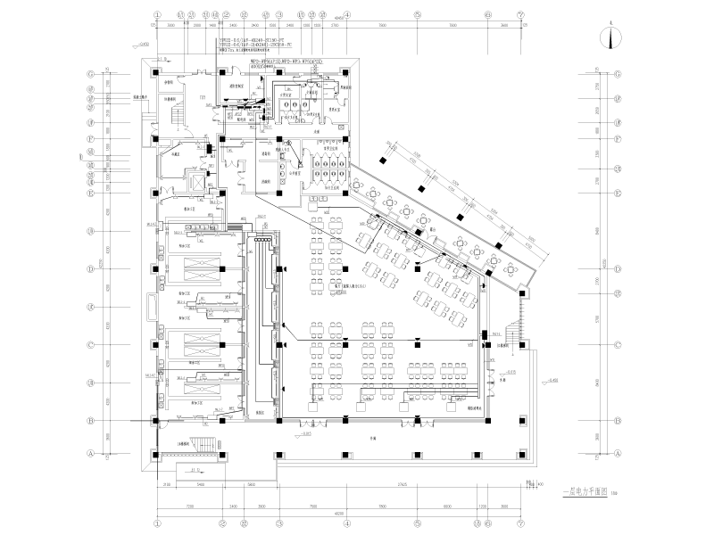 工业园食堂电气施工图纸cad - 1