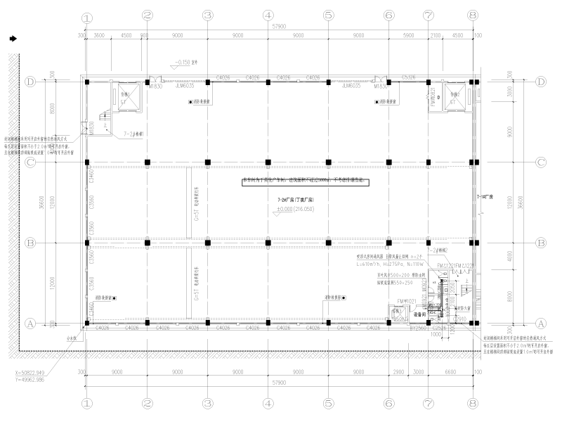 建桥制造产业园暖通施工图纸cad平面图 - 3