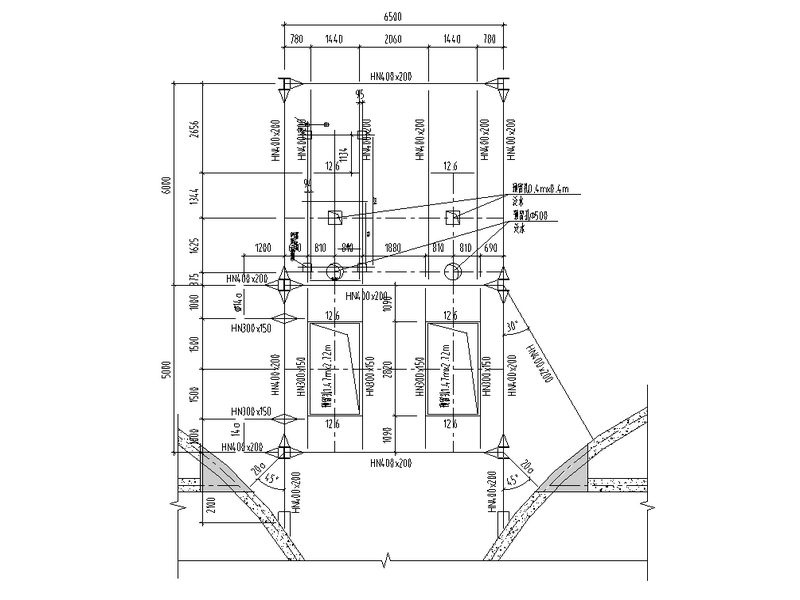 50米高入库提升机钢框架施工图纸2020cad平面图及节点详图,剖面图 - 2